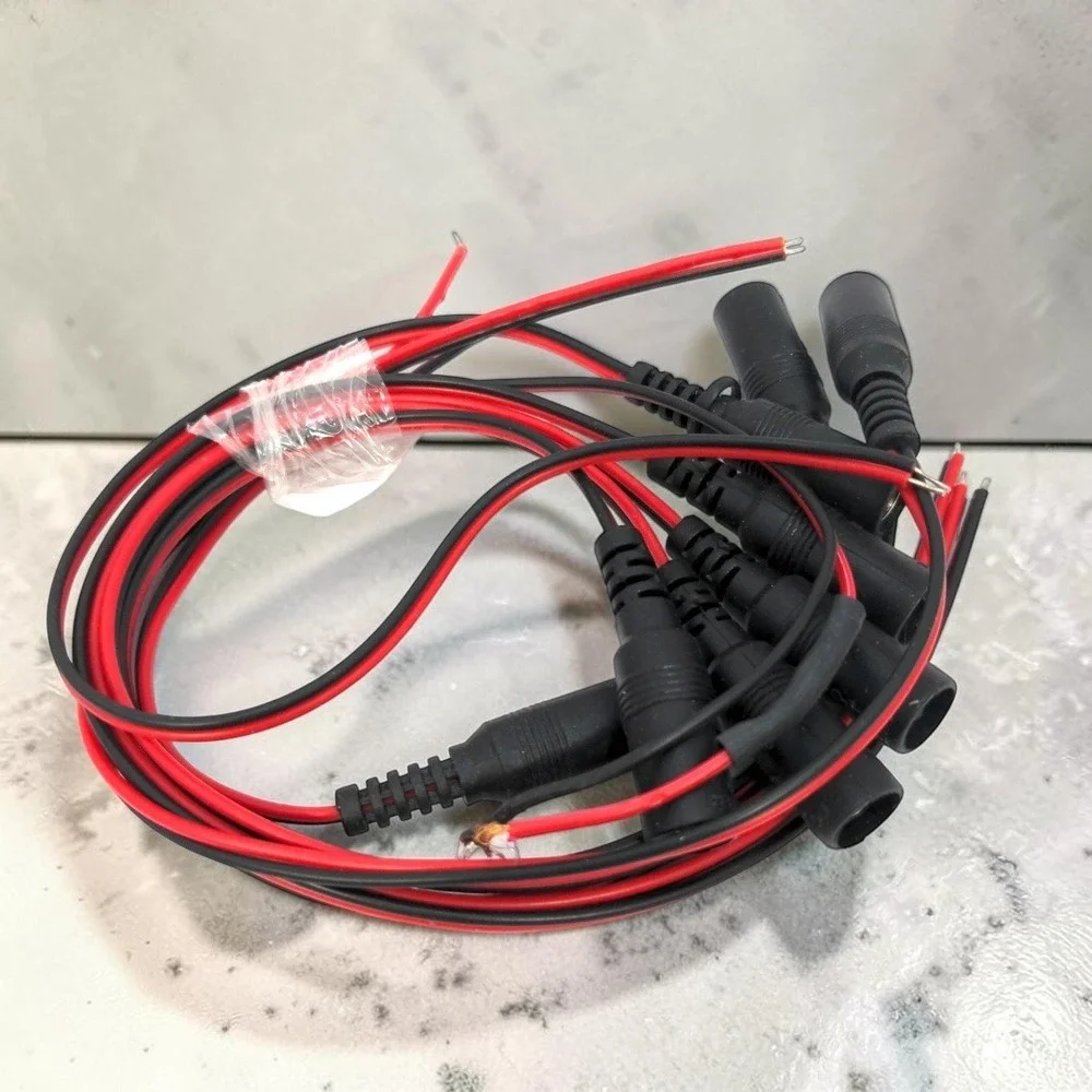 HD Video Depot PGTAIL-F-10 DC Power Pigtail Female 2.1x5.5mm 10pk CCTV LED Wire